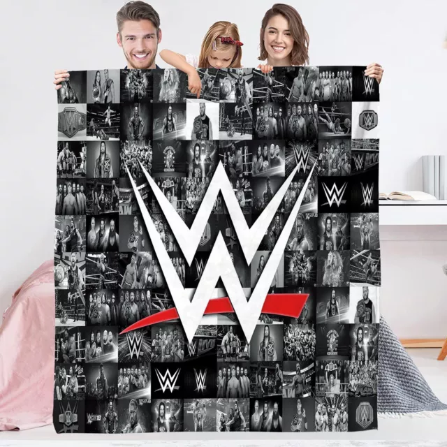 WWE Gladiator Wrestler Blanket Fuzzy Sherpa Fleece Blanket Sofa Couch Bed Gift