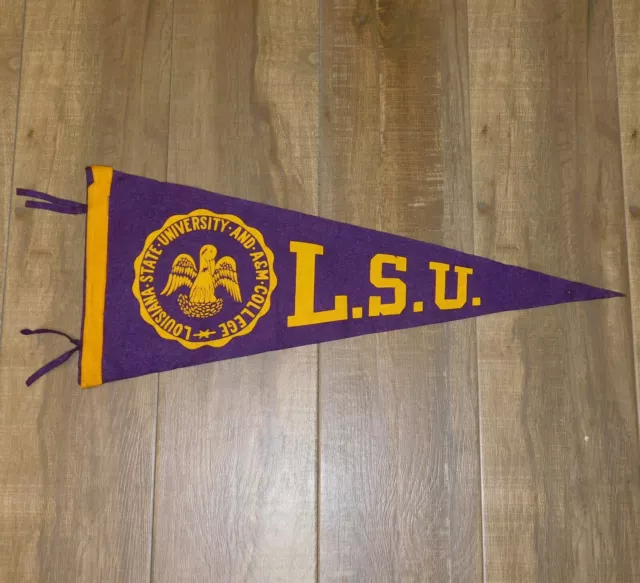 Vintage Original 1950s LSU LOUISIANA STATE UNIVERSITY College Full Size Pennant