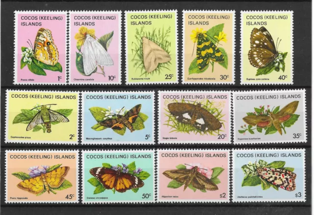 Cocos Keeling Islands 1982 Butterflies and Moths Sg84-99  MNH/UMM