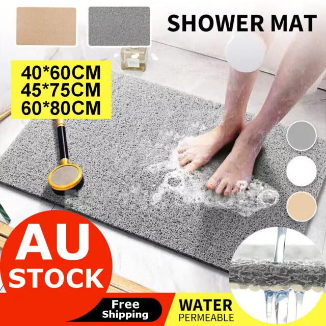 Shower Rug Anti Slip Loofah Bathroom Bath Mat Carpet Water Drains Non Slip AU