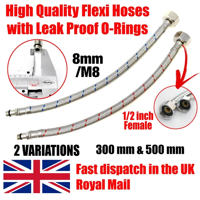 M8 x1/2 BSP Kitchen/ Basin Monobloc Mixer Tap Connectors Flexi Hose Pipes Tails