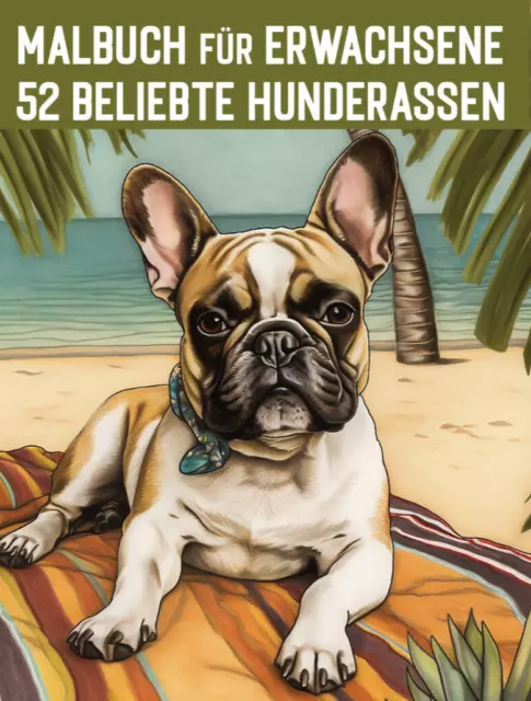 Malbuch für Erwachsene und Teens - 52 beliebte Hunde-Rassen aus aller Welt