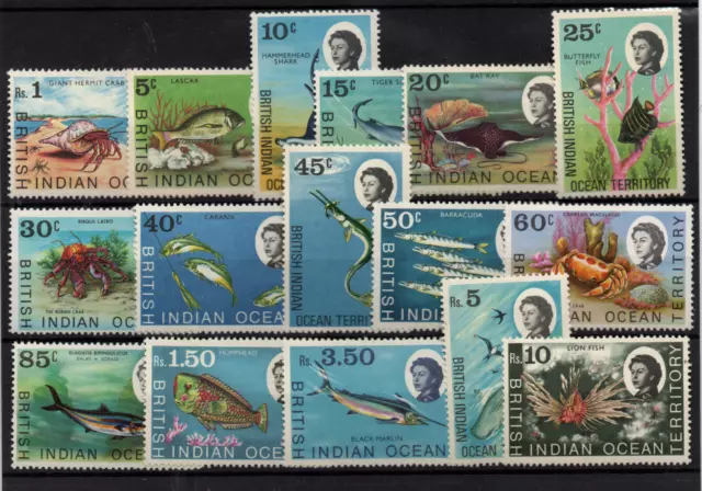 B.I.O.T. Indian Ocean 1968 Marine Life LHM set (missing 2) WS36611