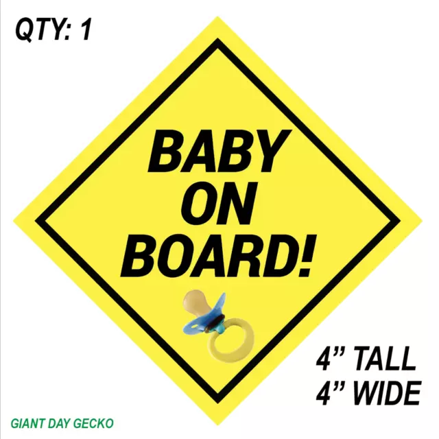 BABY ON BOARD Safety Decal visible sticker Car SUV Rear Window Child Parents NEW