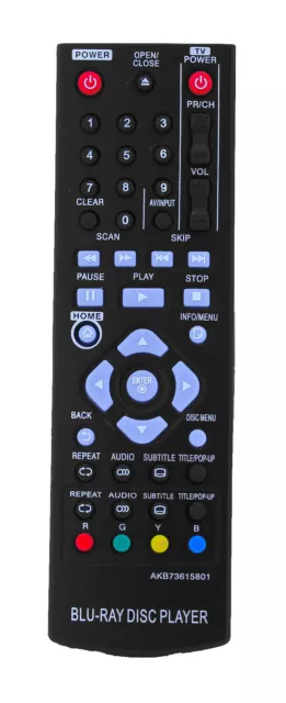 Replacement TV Remote Control AKB73615801 For LG DVD Blu-ray Player BP200 BP320