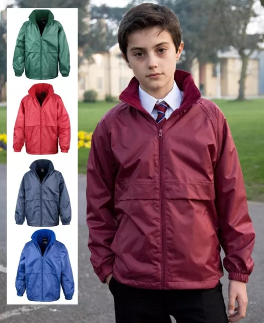 Warm Fleece Lined Lightweight Waterproof Kids Childs Boys Girls Jacket Coat 3-14