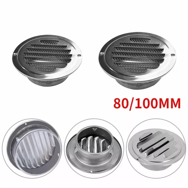 Home Stainless Steel Exterior Wall Air Vent Grille Round Ducting Air Vent Grille