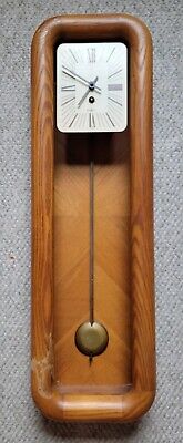 Vintage Howard Miller Arthur Umanoff Pendulum Mantle  Wall Clock - Oak Case