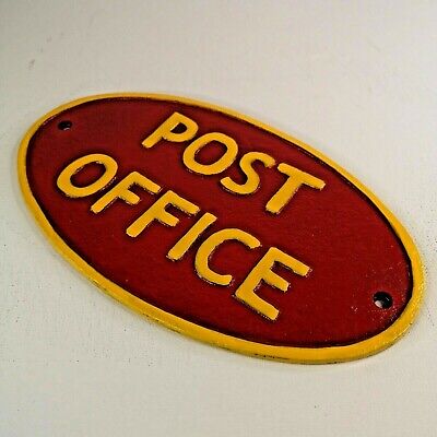 Post Office - Heavy Cast Iron Sign Plaque - Royal Mail / Railway / Vintage Retro