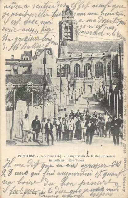 Cpa 95 Pontoise Inauguration De La Rue Imperiale Actuellement Rue Thiers