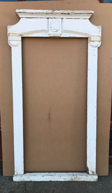 Antique VTG Shabby Greek Revival Pediment 44x82 Top Window Surround Old 282-23B