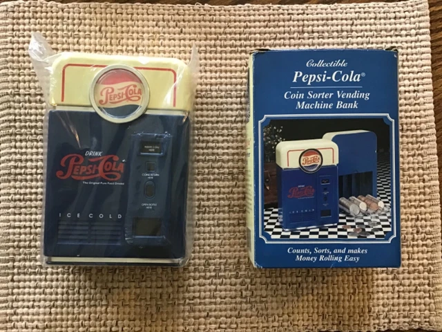 Nostalgic Pepsi Cola Coin Sorter Bank W/Original Box & Packaging 1996 Vintage