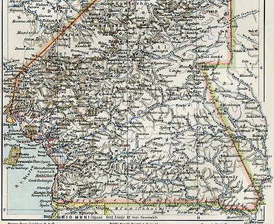 Lithographische Tafel von 1906 Kamerun Afrika Kolonien Schutzgebiete old map 3