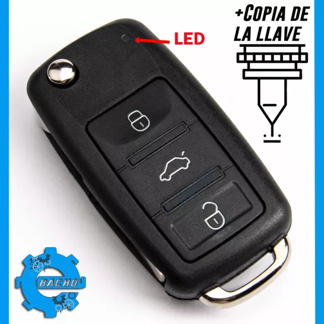 Remoto Llave Funda 3 Boton Se Adapta A Vw Touareg 2002-2010 + Copia De La Llave