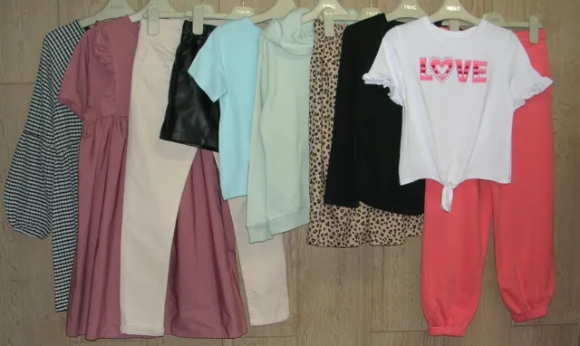 NEXT Zara H&M etc Girls Bundle Tops Dress Trousers Joggers Age 7-8 128cm