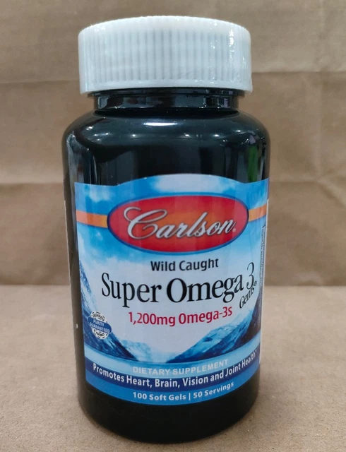 2PACK CARLSON LABS Super Omega-3 1200mg 200Softgels Heart Brain Support ...