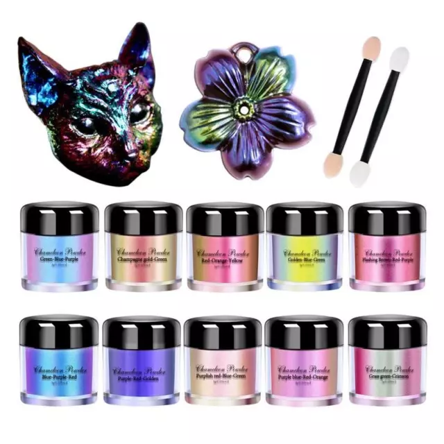 Polvo de mica polvo de brillo 10 colores brillo mica polvo decoración recubrimiento de uñas
