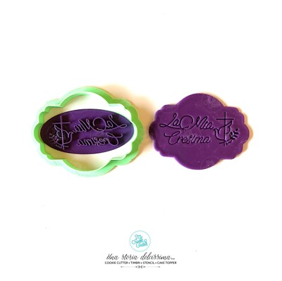 Prima Timbro Prima Comunione Embossing Impronta Cake Design Formina Cookie Cutter 
