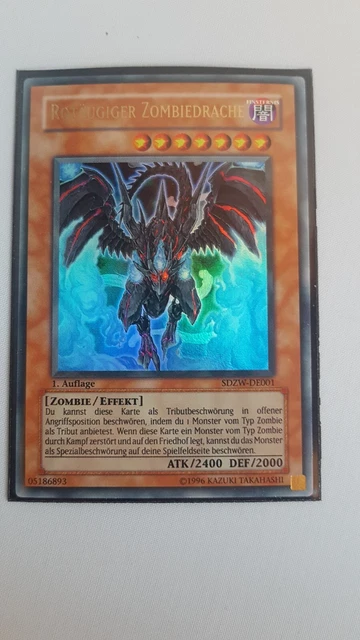 Blauäugiger Weißer Drache 1 Auflage Ske De001 YU-GI-OH KARTE ROTÄUGIGER Zombiedrache SDZW-DE001 Ultra Rare 1.Auflage