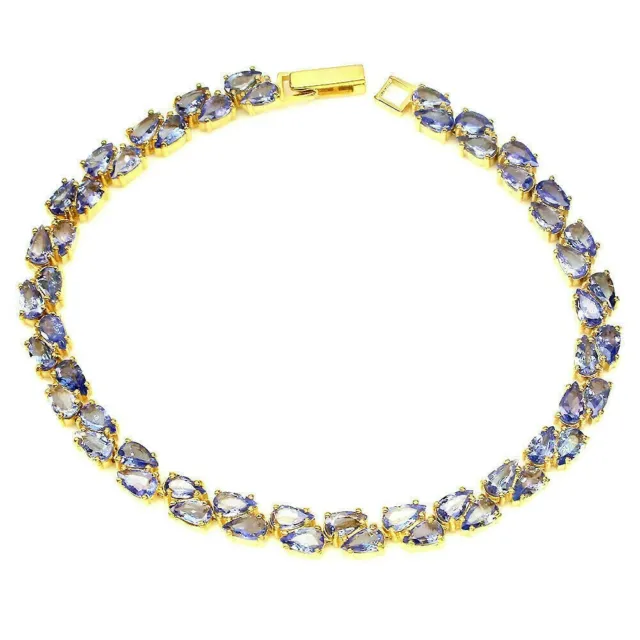 Shola Vrai Naturelle Bleu Violet Tansanite Bracelet Argent Sterling B291