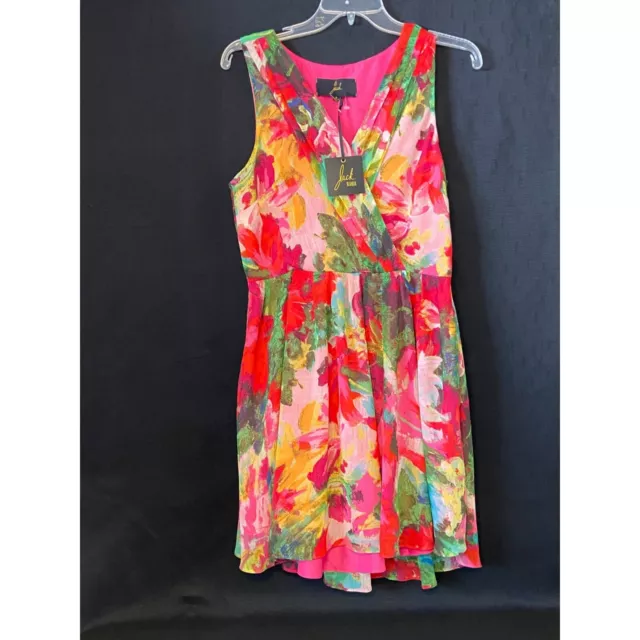 Awesome & Chic Jack BB Dakota Flowery Print Chiffon-Like Dress Size 8