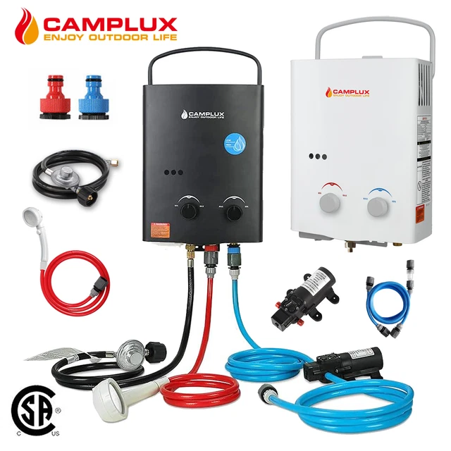 CAMPLUX 5L TANKLESS Gas Hot Water Heater w/ 12V Pump Kit Outdoor