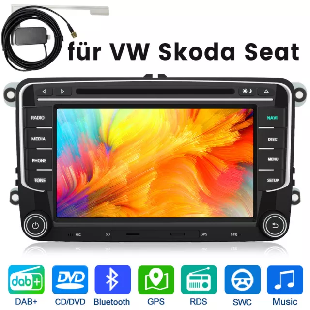 7" Autoradio Für Golf 5 Passat Tiguan Touran Amarok EOS GPS Navi DVD USB FM DAB+