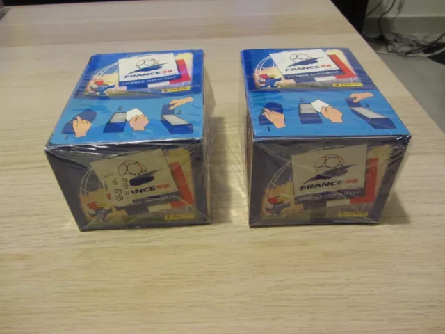 Lot de 4 boîtes scellées de 100 pochettes Panini World Cup France 98 - Sealed