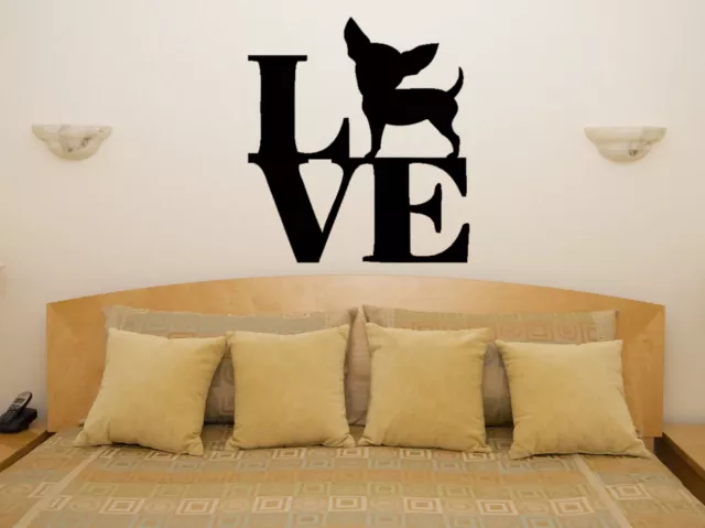 Chihuahua Love Animal Living Room Dining Bedroom Decal Wall Art Sticker Picture