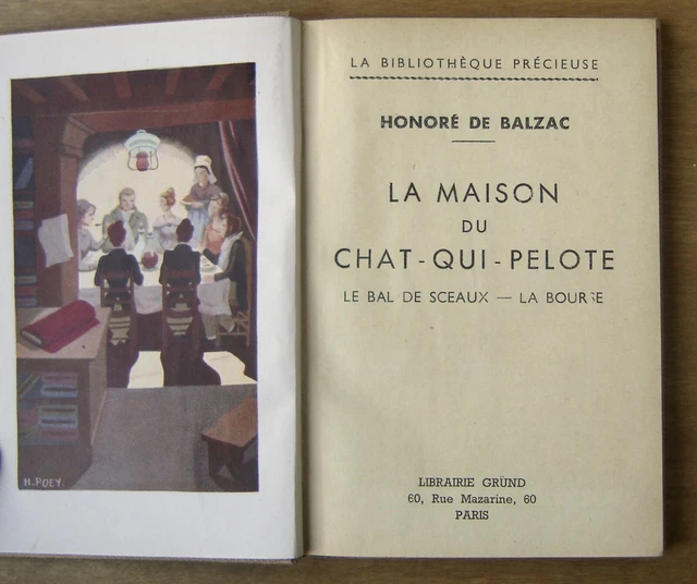 LIVRE ANCIEN LA maison du chat qui pelote de Balzac la bibliothèque