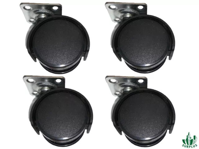 CASTER SWIVEL WHEEL 4-PACK Set Office Chair 1-3/4"  Replacement Matte Black