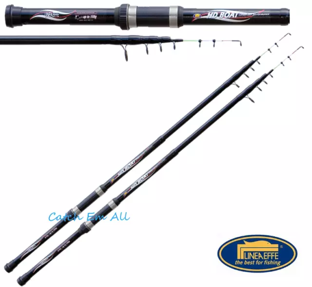 2 x Lineaeffe HD Boat 1.50m up to 150g Fishing Rods Boat Telescopic Carbon Sea