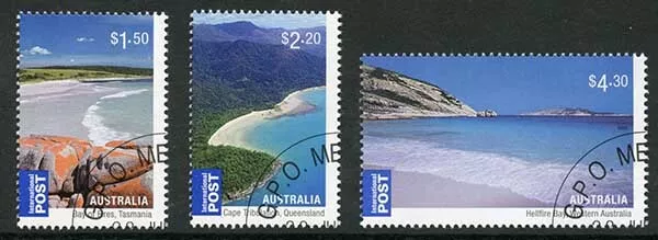 Australia SG3426/8 2010 Beaches International Stamps Set of 3 Fine Used