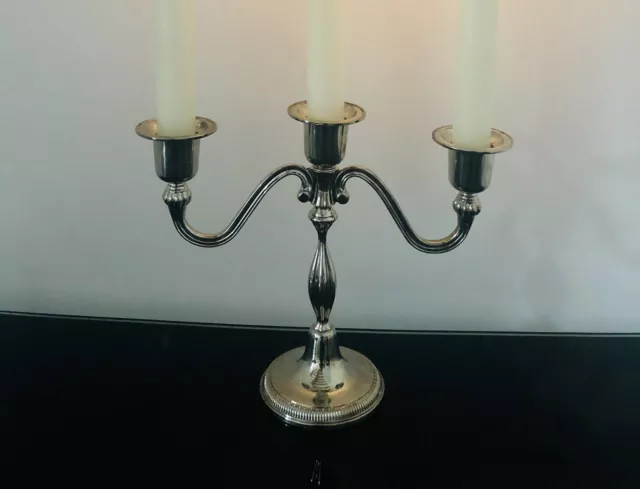 Vintage Silver Plate 3 Arm Candelabra