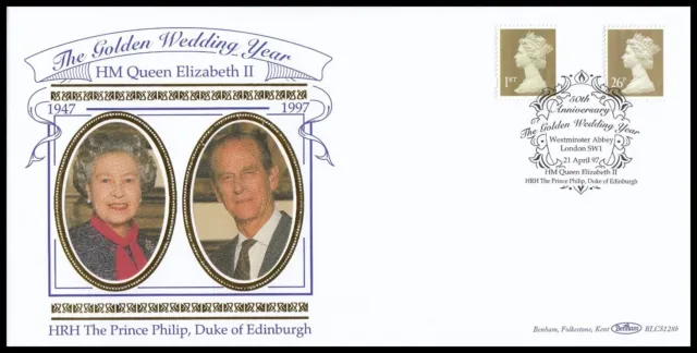1997 GB Golden Wedding Definitives Benham BLCS128b FDC Westminster Abbey SHS