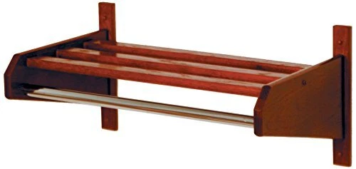 Wooden Mallet 34-Inch Coat and Hat Rack Uses Small Hook Hangers Mahogany