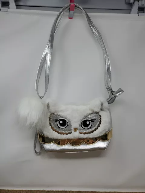 Justice Bag Metallic Silver Gold Glitter Owl Crossbody Girls Purse