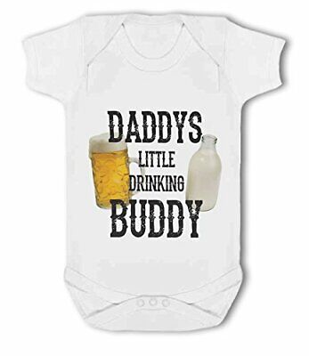 Daddys Little Drinking Buddy funny beer - Baby Vest by BWW Print Ltd