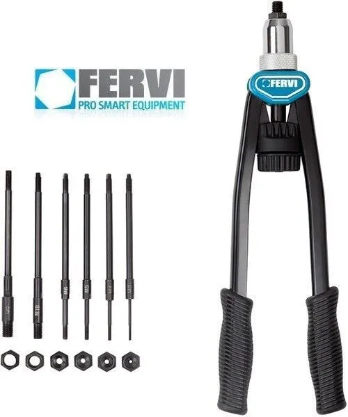 Rivettatrice Doppia Leva Per Inserti (Rivetti) Filettati Fervi 0455 Da M3 A M12