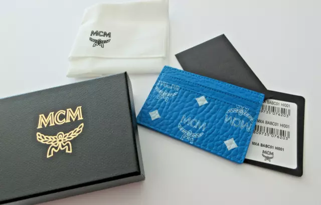 MCM Spectrum Visetos Lanyard Card Wallet Neck Strap crossbody MXEASVI04BK001