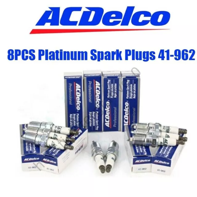 8Pcs OEM ACDelco Spark Plugs 41-962 For Chevy Silverado 1500 2500 3500 19299585