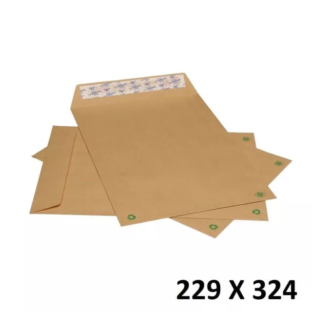50 X Enveloppe Kraft Courrier Auto-Adhésives Brun 229x324mm 22,9x32,4cm C4 A4