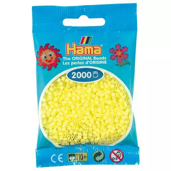 2000 Mini Bügelperlen - Pastell-Gelb Hama 501-43 Ø 2,5 mm Perlen Steckperlen
