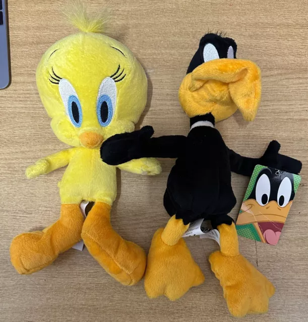 Genuine Wb Warner Bros Looney Tunes Boots Daffy Duck + Tweety Pie Soft Plush Toy