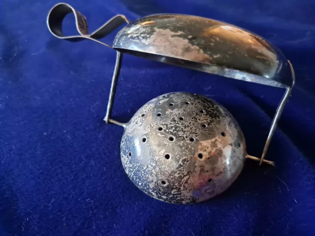 Sterling Silver Mexico Tea Bag Strainer very old 2