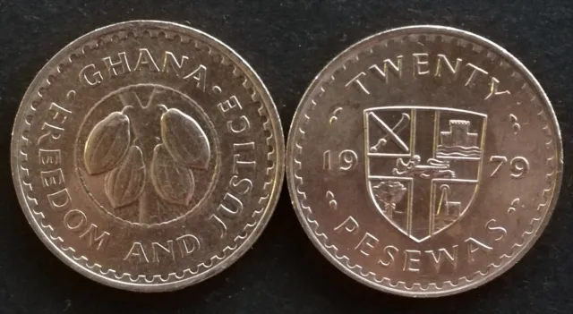 Ghana Coin 1979  20 Pesewas Cir