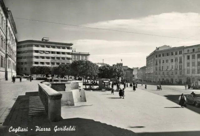 Cartolina Sardegna Cagliari Piazza Garibaldi  Viaggiata Anno 1954