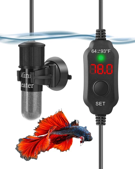 Adjustable 10W Small Aquarium Heater Submersible Fish Tank Heater Betta Heater T