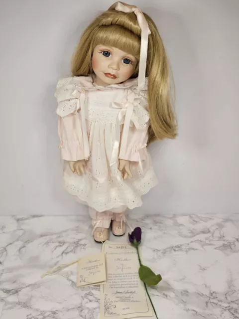 1992 HAMILTON HERITAGE COLLECTION 18" Porcelain Doll HEATHER By Joke Grobben