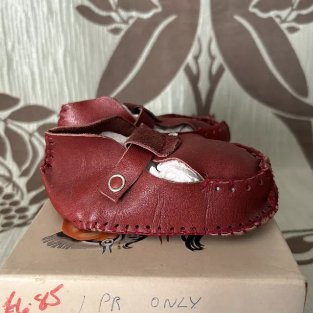 Childs Vintage Moccasins Red Leather